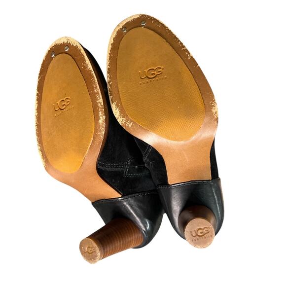 UGG Black and Cream Ankle Boots - Picture 6 of 9